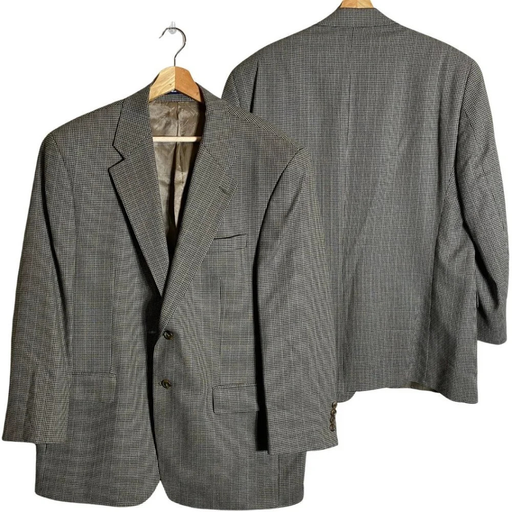 Chaps Ralph Lauren Silk Wool Sport Coat Dinner Jacket Blazer Men 43R Tan Career